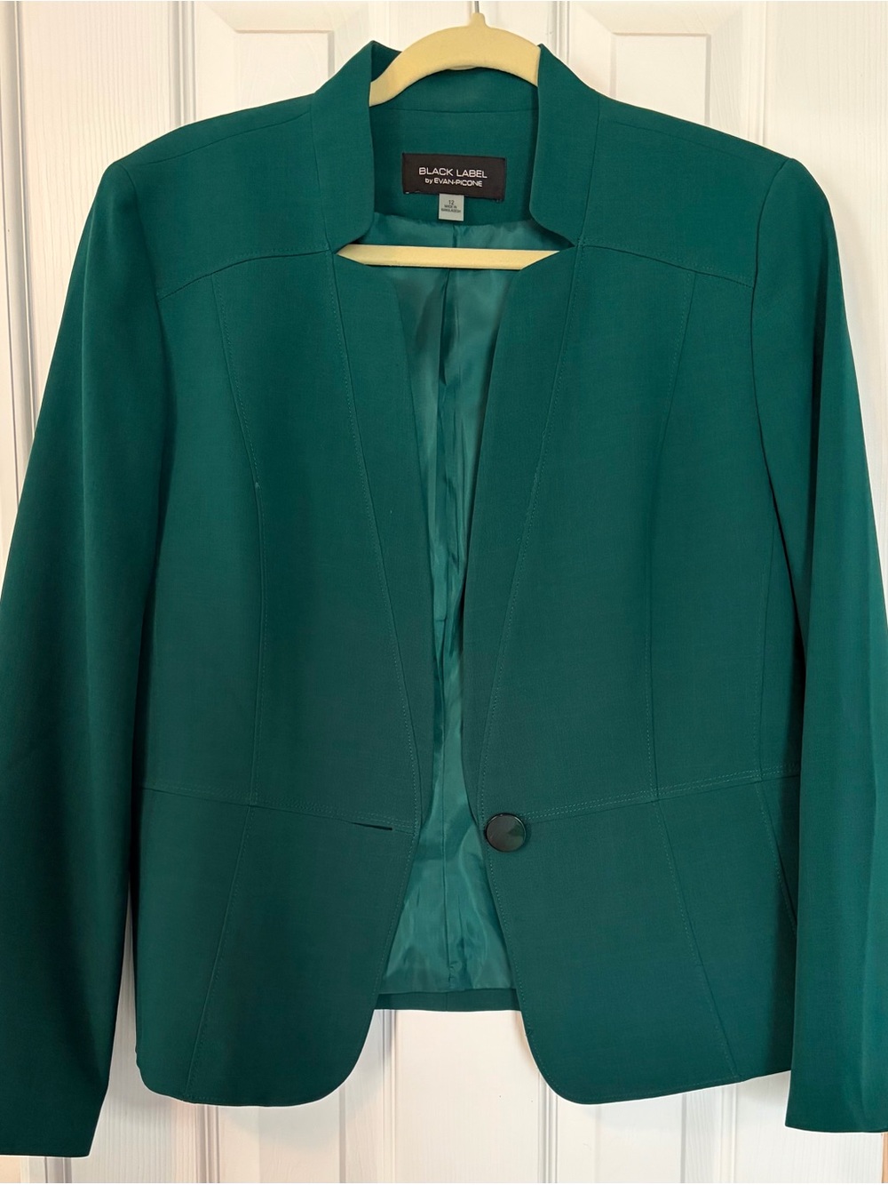 Evan Picone Black Label Teal/Green Single-Button Blazer